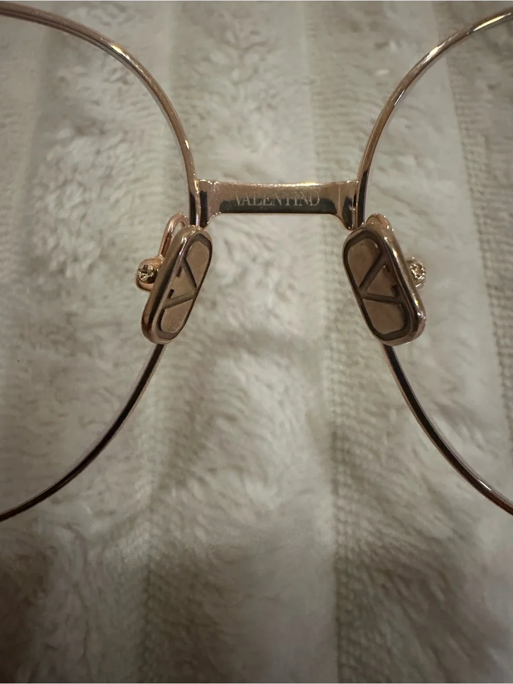 Valentino Round Gold Metal Frame Glasses; NWOT